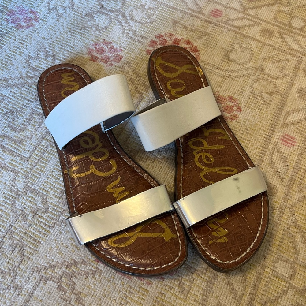 Sam edelman white and silver sandals
